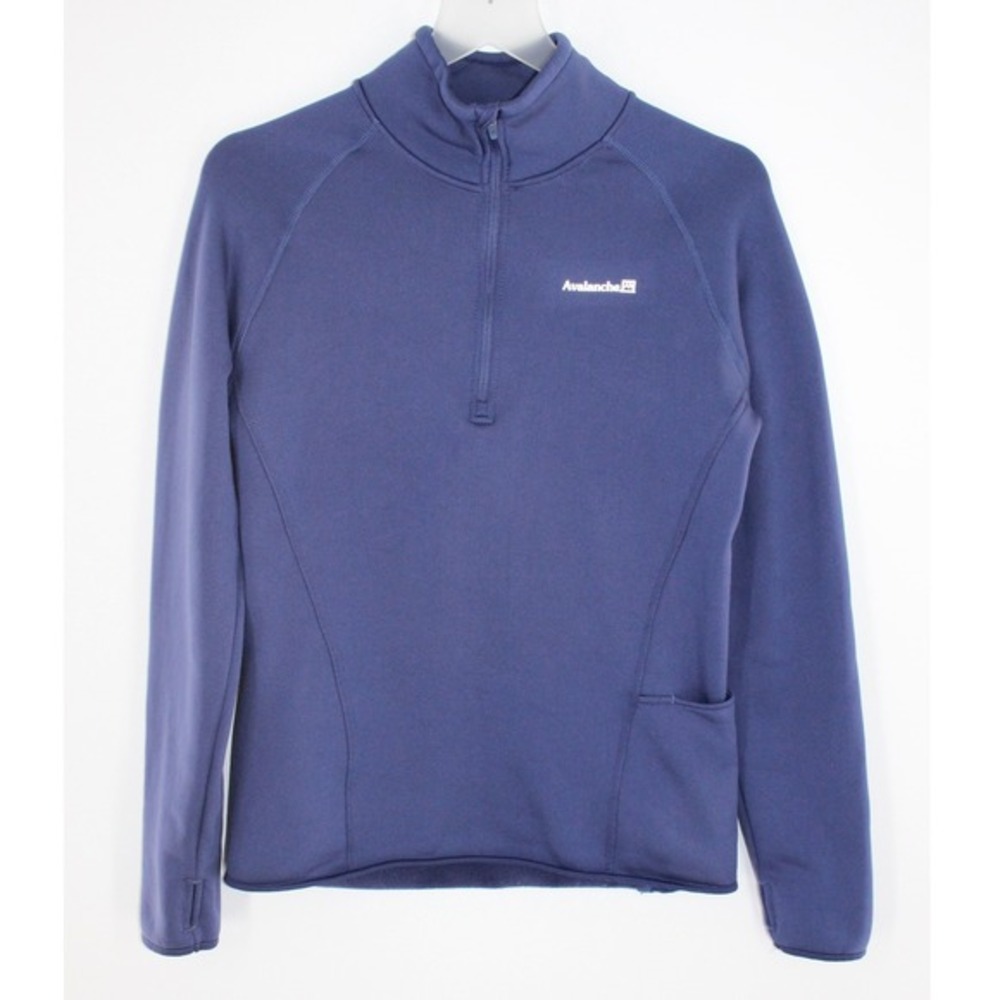 Avalanche‎ Quarter Zip Pullover Fleece Lined Thumbhole Blue Womens M